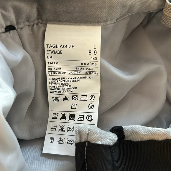 Benetton Class sz L 8/9 velour velvet black and gray polka dot skirt with tulle - Picture 10 of 11